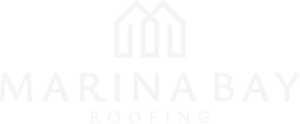 Marina Bay Roofing large white text logo.