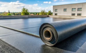 Flat roof done with tailored commercial roofing services.